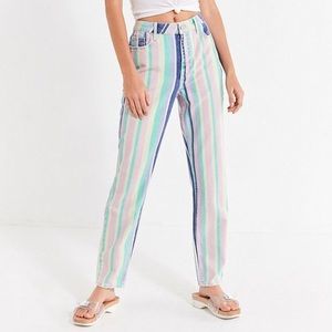 Urban Outfitters BDG Mom Jeans - Rainbow Stripes